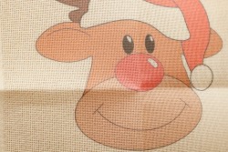 Κέντημα πολύχρωμο (πετσετάκι) μίνι - καρέ  50X50cm σε σχέδιο ελαφάκι  (χριστουγεννιάτικο)