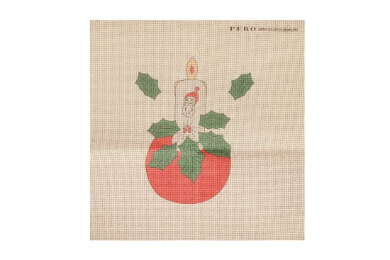 Κέντημα πολύχρωμο (πετσετάκι) μίνι - καρέ  50X50cm σε σχέδιο κερί  (χριστουγεννιάτικο)