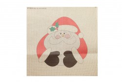 Κέντημα πολύχρωμο (πετσετάκι) μίνι - καρέ  50X50cm σε σχέδιο Άγιος Βασίλης  (χριστουγεννιάτικο)