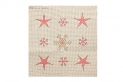 Κέντημα πολύχρωμο (πετσετάκι) μίνι - καρέ  50X50cm σε σχέδιο στολίδια  (χριστουγεννιάτικο)