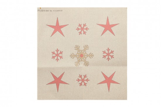 Κέντημα πολύχρωμο (πετσετάκι) μίνι - καρέ  50X50cm σε σχέδιο στολίδια  (χριστουγεννιάτικο)