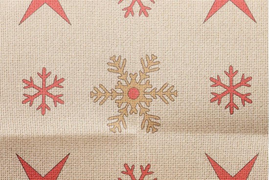 Κέντημα πολύχρωμο (πετσετάκι) μίνι - καρέ  50X50cm σε σχέδιο στολίδια  (χριστουγεννιάτικο)