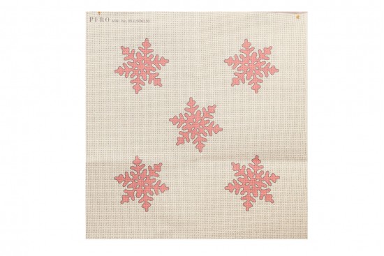 Κέντημα πολύχρωμο (πετσετάκι) μίνι - καρέ  50X50cm σε σχέδιο χιονονιφάδες  (χριστουγεννιάτικο)