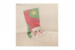 Κέντημα πολύχρωμο (πετσετάκι) μίνι - καρέ  50X50cm σε σχέδιο κάλτσα  (χριστουγεννιάτικο)