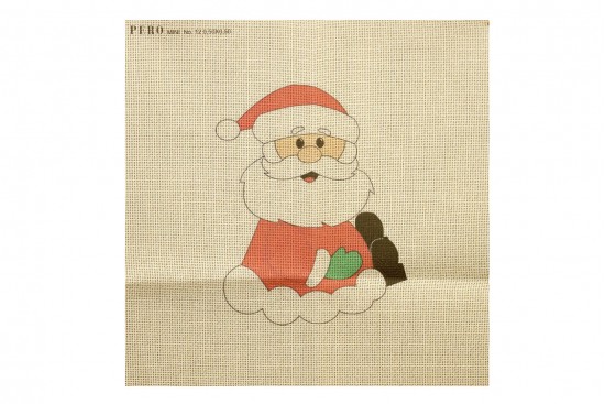 Κέντημα πολύχρωμο (πετσετάκι) μίνι - καρέ  50X50cm σε σχέδιο Άγιος Βασίλης  (χριστουγεννιάτικο)