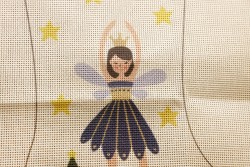 Κέντημα πολύχρωμο (πετσετάκι) μίνι 30X45cm σε σχέδιο Νεράιδα  (χριστουγεννιάτικο)