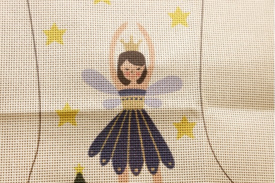 Κέντημα πολύχρωμο (πετσετάκι) μίνι 30X45cm σε σχέδιο Νεράιδα  (χριστουγεννιάτικο)