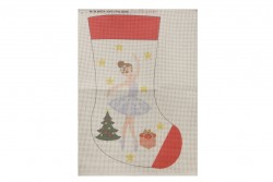 Κέντημα πολύχρωμο (πετσετάκι) μίνι 30X45cm σε σχέδιο Χορεύτρια  (χριστουγεννιάτικο)