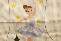 Κέντημα πολύχρωμο (πετσετάκι) μίνι 30X45cm σε σχέδιο Χορεύτρια  (χριστουγεννιάτικο)