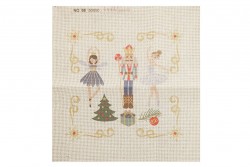 Κέντημα πολύχρωμο (πετσετάκι) μίνι - καρέ  50X50cm σε σχέδιο Χριστουγεννιάτικη σύνθεση