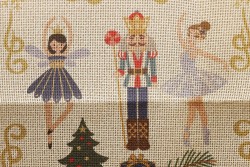 Κέντημα πολύχρωμο (πετσετάκι) μίνι - καρέ  50X50cm σε σχέδιο Χριστουγεννιάτικη σύνθεση
