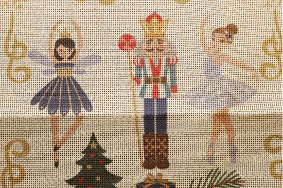 Κέντημα πολύχρωμο (πετσετάκι) μίνι - καρέ  50X50cm σε σχέδιο Χριστουγεννιάτικη σύνθεση