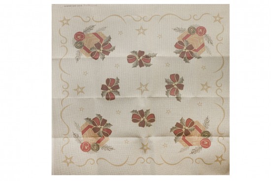 Κέντημα πολύχρωμο καρέ 120X120cm σε σχέδιο δώρα (Χριστουγεννιάτικο)