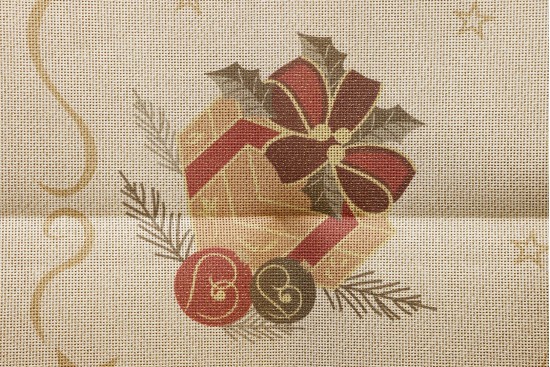 Κέντημα πολύχρωμο καρέ 120X120cm σε σχέδιο δώρα (Χριστουγεννιάτικο)