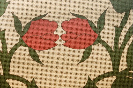 Κέντημα πολύχρωμο καρέ 90X90cm σε σχέδιο Τριαντάφυλλα 