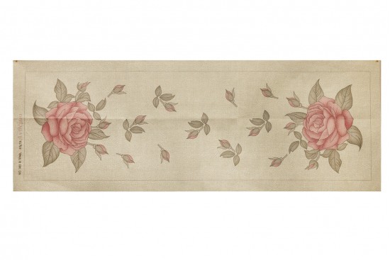 Κέντημα πολύχρωμο τραβέρσα 42X135cm σε σχέδιο Τριαντάφυλλα 