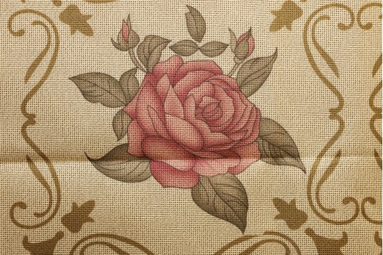 Κέντημα πολύχρωμο καρέ 100X100cm σε σχέδιο Τριαντάφυλλα 