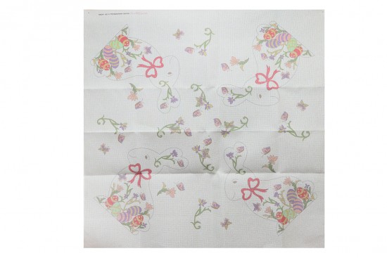 Κέντημα τραπεζοκαρέ 120Χ120cm Πασχαλινό Λαγουδάκι