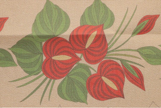 Κέντημα τραβέρσα 37Χ137cm με άνθη Ανθούριου