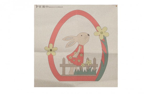 Κέντημα μικρό καρέ 50Χ50cm με σχέδιο Πασχαλινό Αυγό με λαγουδάκι