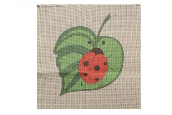 Κέντημα μικρό καρέ 50Χ50cm με σχέδιο Πασχαλινό - Πασχαλίτσα σε φύλλο