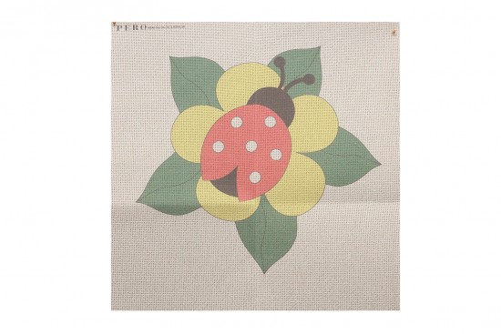 Κέντημα μικρό καρέ 50Χ50cm με σχέδιο Πασχαλινό - Πασχαλίτσα σε λουλούδι