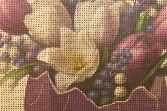 Κέντημα τραβέρσα 50Χ130cm με σχέδιο Πασχαλινό - Λουλούδια 