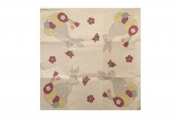 Κέντημα καρέ 100Χ100cm με σχέδιο Πασχαλινό - Αυγό Λαγουδάκι και Λουλούδια