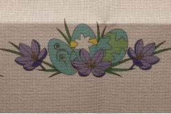 Κέντημα τραβέρσα 50Χ130cm με σχέδιο Πασχαλινό - Αυγό και Λουλούδια