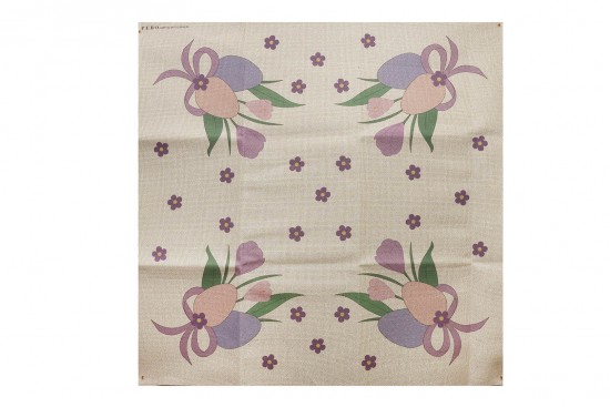 Κέντημα καρέ 100Χ100cm με σχέδιο Πασχαλινό - Αυγό και Λουλούδια