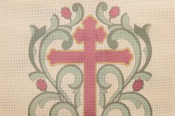 Κέντημα προσκυνητάρι τραβέρσα 50X150cm Σταυρός και Άνθη