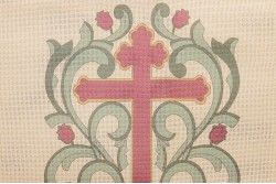 Κέντημα προσκυνητάρι τραβέρσα 50X150cm Σταυρός και Άνθη