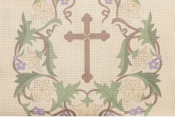 Κέντημα προσκυνητάρι τραβέρσα 50X150cm Σταυρός και Άνθη