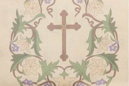 Κέντημα προσκυνητάρι τραβέρσα 50X150cm Σταυρός και Άνθη