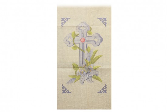 Κέντημα προσκυνητάρι τραβέρσα 50X150cm Σταυρός και Άνθη