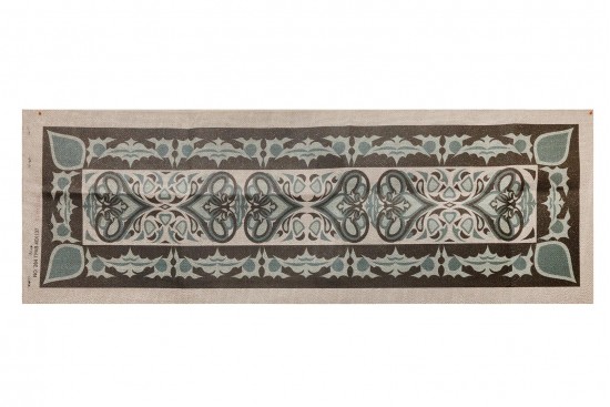 Κέντημα τραβέρσα 40Χ137m με σχέδια σε πράσινο χρώμα