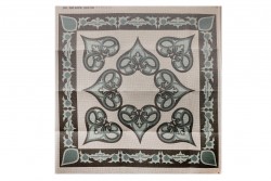 Κέντημα καρέ 90Χ90m με σχέδια σε πράσινο χρώμα