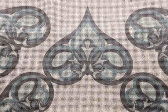 Κέντημα καρέ 90Χ90m με σχέδια σε πράσινο χρώμα