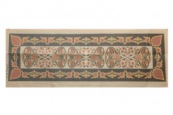 Κέντημα τραβέρσα 40Χ137m με σχέδια σε πορτοκαλί-κόκκινο χρώμα