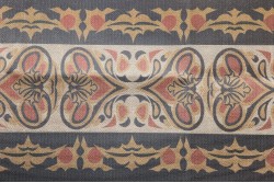 Κέντημα τραβέρσα 40Χ137m με σχέδια σε πορτοκαλί-κόκκινο χρώμα