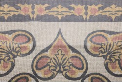 Κέντημα καρέ 90Χ90m με σχέδια σε πορτοκαλί-κόκκινο χρώμα