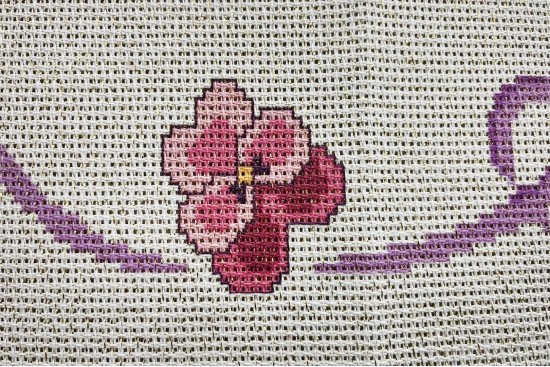 Κέντημα τραβέρσα 40X130cm με σχέδιο άνθη