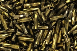 Χάντρες μακαρόνι στριφτό εξάγωνο χρυσό σκούρο