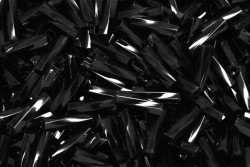 Χάντρες μακαρόνι στριφτό εξάγωνο μαύρες