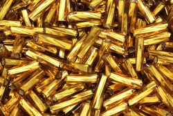 Χάντρες μακαρόνι στριφτό εξάγωνο κίτρινες