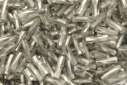 Χάντρες μακαρόνι στριφτό εξάγωνο λευκές