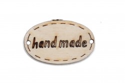 Ξύλινο διακοσμητικό με την λέξη Handmade 30mm