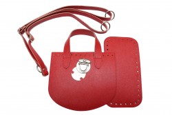 Σετ back pack για πλεκτή τσάντα σε κόκκινο χρώμα