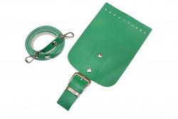 Σετ back pack δερματίνης για πλεκτή τσάντα σε πράσινο χρώμα