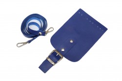 Σετ back pack δερματίνης για πλεκτή τσάντα σε μπλε χρώμα